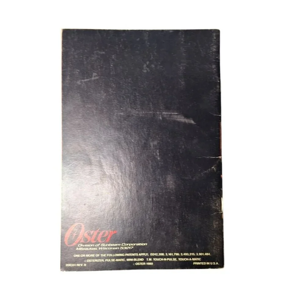Osterizer Blender Creative‎ Cookery Book Instructions Tips Recipes 180 USA Pulse